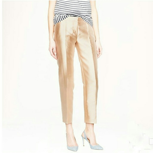 J. Crew Pants - 🆕J. Crew Champagne Luxe Silk Shantung Trousers🆕